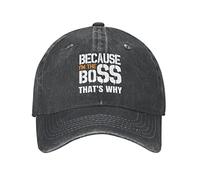 Casual Hat Because I'm The Boss That's Why Sun Hats Casual Trucker Caps Adjustable Ball Cap for Men Golf Workout