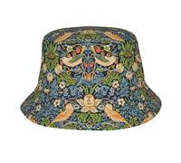 Casual Hats William Morris Strawberry Thief Flower Lightweight Bucket Hat Heavy Duty Bucket Cap for Golf Hiking Beach