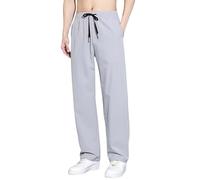 Casual Ice Silk Pants For Men, Mens Gym Trousers Slim Fit Lightweight Tracksuit Bottoms With Pockets Casual Elasticated Waist Drawstring Trousers Gym Sports Pants Running Training Pants