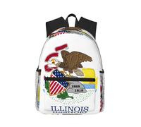 Casual Illinois State Flag Backpack For Men And Women Lightweight Travel