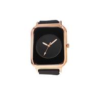 Casual Ladies' Watch Large Square Watch Novel Dial Stainless Steel Quartz Silicone Strap Smart for Women (A, One Size)