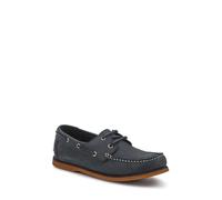 Casual Leather Boat Shoes Pavers Black 11
