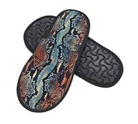 Casual Lined House Shoes Python Snake Animal Home Slippers Non Slip Closed Toe House Shoes For Spa, Travel, Hotel M