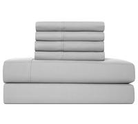 CASUAL LIVING 32652 Queen Size Hotel Style Silky Ultra-Soft Eco-Friendly Cooling Technology Machine Washable Quick Dry Anti-Wrinkle 6-Piece Sheets and Pillowcases Set, Queen, Grey