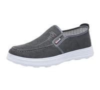 Casual Loafer Mens Slip On Canvas Shoes Lightweight Comfortable Walking Sneakers Chic Orthopedic Work Shoes Non Slip Flat Loafers Invisible Increasing Breathable Hiking Trekking Trainers Grey