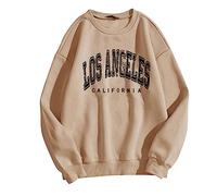 Casual LOS ANGELES Sweatshirt Printed Crewneck Cotton Long Sleeve Tops Ladies Sweatshirt Club Basic Casual Jumper Tops fit Teenage Girl