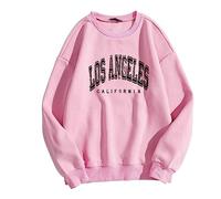 Casual LOS ANGELES Sweatshirt Printed Crewneck Cotton Long Sleeve Tops Ladies Sweatshirt Club Basic Casual Jumper Tops fit Teenage Girl