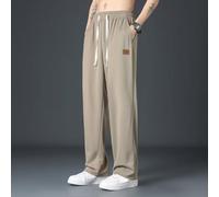 Casual Men Wide Leg Pants with Harajuku Street Style Design Loose Fit Trousers Suitable for Student Fashion and Daily Wear All Seasons (XXL Khaki)
