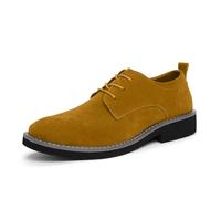 Casual men's ankle boots with flat heel for stylish everyday outfits, comfortable leisure activities at any time of year, yellow, 11 UK