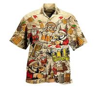Casual Men's Loose Lapel Print Short Sleeve Cuffs Button Port Floral Shirt Sand Beach Summer Top Xmas Party Tops for Men Sleeve Blouse Gifts for Teachers Joggers Warehouse Clearance Bargains Sale