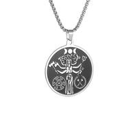 Casual Necklace Pendant Retro Witch Moon Goddess Hecate Portrait Pendant Necklace Women's Men's Greek Mythology Trendy Jewelry Party JewelleryBirthday Present
