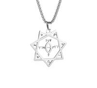 Casual Necklace Pendant Seven-Pointed Star Turkish Evil Eye Pendant God's Eye Necklace Men's Punk Trend Jewelry Present Party JewelleryBirthday Present