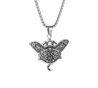 Casual Necklace Pendant Witchcraft Witch Pentagram Moon Totem Skull Moth Pendant Necklace Men and Women Alternative Punk Jewelry Party JewelleryBirthday Present