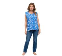 Casual Nights Women's Snap Front Smock Cobbler Woven Scrub Apron with Pockets - Blue Snowflake - XX-Large