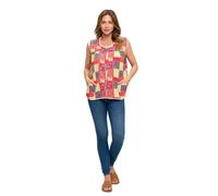 Casual Nights Women's Snap Front Smock Cobbler Woven Scrub Apron with Pockets - Spring Red - XX-Large