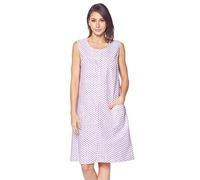 Casual Nights Women's Zipper Front House Dress Duster Sleeveless Housecoat Lounger Robe, Polka Dots Purple, XX-Large