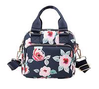 Casual Nylon Floral Shoulder Bag For Women Crossbody Bag Messenger Bags Travel Handbags With Adjustable Strap Clear Shoulder Bag for Women (F, One Size)