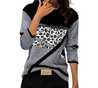Casual O-Neck Leopard Print Flannel Brushed Long Sleeve Red, black, L