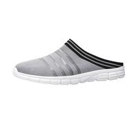 Casual Open Back Sneakers Mens,Mens Backless Slip On Shoes,Lightweight Breathable Mesh Backless Sneakers,All-Match,Soft,Non Slip,for Daily Outing,Shopping,Work Gray