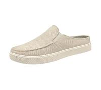 Casual Open Back Sneakers Mens,Men's Backless Sneakers Casual Mules,Slip On Backless Trainers Men,Lightweight,Flat,Non Slip,for Leisure,Sports and Outdoor Activities Beige