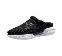 Casual Open Back Sneakers Mens,Men's Backless Trainers,Mesh Slip On Mule Shoes Breathable,Lightweight,Non Slip,Cushioning,for Leisure,Sports and Outdoor Activities Black
