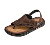 Casual Open Toe Adjustable the Heel Strap Soft Sole Hiking Sandals for Men, Outdoor Breathable Clip Toe Non-slip Two Uses Bunion Sandals, for Camping, Walking Around, Running Errands(Brown,10 UK)