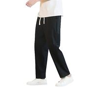 Casual Pants for Men 2024 Fashion Pants Men's Loose Straight Pants Summer Casual Pants Men's Breathable Pants Men's Long Pants with Memory (Black, L)