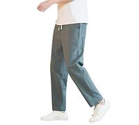 Casual Pants for Men 2024 Fashion Pants Men's Loose Straight Pants Summer Casual Pants Men's Breathable Pants Men's Long Pants with Memory (Green, L)
