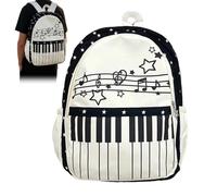 Casual Piano Key Rucksack Laptop Sleeve Self Study Outings,Leisure Bag | Versatile Application Use, School To Travel Bag, Multi Scene Function, For Daily Weekend Outing, 360g Weight