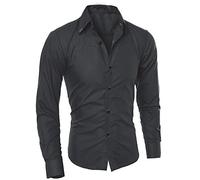 Casual Plaid Shirt Men - Shirts Long Sleeve Funky Formal Shirts Business Wedding Shirts Button Down Shirt Easy Fit Casual Undershirt Lapel Long Sleeve Tops Work Shirts for Work, Walk Or A Hike Black