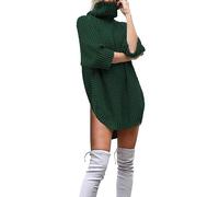 Casual Plain Sweaters for Women 2025 Top Ladies Solid Color Fashion Autumn Winter Turtleneck Sweater Casual Knitwear for Outdoor Xmas Gifts (Green, L)
