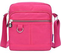 Casual Purse Nylon Small Handbag Multi Pocket Crossbody Bag Adjustable Shoulder Strap Shoulder Bag for Women(Rose)