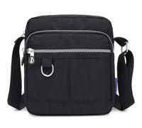 Casual Purse Nylon Small Handbag Multi Pocket Crossbody Bag Adjustable Shoulder Strap Shoulder Bag for Women(Black)