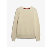 Casual ribbed knit jumper for women Superdry Blanc S