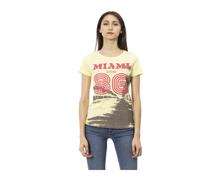 Casual Round Neck Short Sleeve T-Shirt - female - Trussardi - T-Shirts - Yellow - L - Tops L