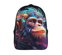 casual rucksack 3d printing network laptop daypack cool monkey two compartment cute cartoon bag with big pockets-16inch,firm laptop backpack for adults teenagers