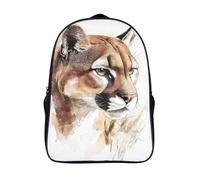 casual rucksack 3d printing wild animals laptop daypack cool cougar two compartment sports bag adjustable padded shoulder strap-16inch,firm laptop backpack for adults teenagers