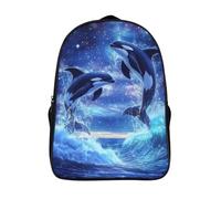 casual rucksack 3d prints leap out of the water daypacks cool orca two compartment sports bag with big pockets-16inch,firm casual backpack for adults teenagers