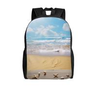 Casual Rucksack Ocean Beach Sands Students Bookbag Waterproof Daypack for School, Travel, Work, 42X32X14Cm