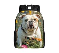 Casual School Backpack English-Bulldog Book Bags Suitable Rucksack for School, Camping, Travel, 42X32X14Cm