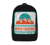 Casual School Backpack North Carolina Mountain Vintage Knapsack Waterproof Rucksack for Travel, Hiking, Work, 42X32X14Cm