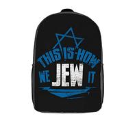 Casual School Bags Funny How We Jew It Rucksack Colorful Knapsack for Hiking, Travel, Work, 42X32X14Cm