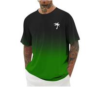 Casual Shirts for Men UK Summer Short Sleeve Coconut Printed Gradient Color Crew Neck Plain T Shirt Regular Fit Stylish Sport Running Tshirt Comfy Daily Lightweight Breathable T Shirts Tees T-Shirt