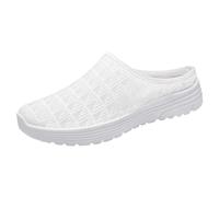 Casual Shoes for Women Lightweight Comfortable Spring Summer Design Great for Match with T Shirts Mid Heel Easy to Wear Daily Wear, White, 10 UK