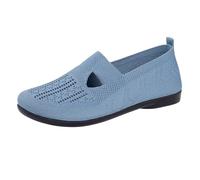 Casual Shoes for Women Versatile Spring Breathable Mesh Shoes Soft Soles Middle and Elderly One Foot Pedaling Mother's Shoes Woman Sandals Size 9 (Blue, 6)