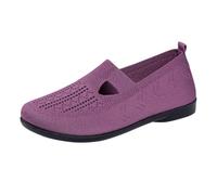 Casual Shoes for Women Versatile Spring Breathable Mesh Shoes Soft Soles Middle and Elderly One Foot Pedaling Mother's Shoes Woman Sandals Size 9 (Purple, 4.5)