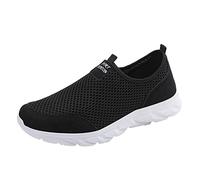 Casual Shoes Men's Sporty Running Shoes Slip-On Trainers Breathable Trainers Comfortable Jogging Shoes Gym Street Shoes Lightweight Fitness Shoes Outdoor Walking Shoes Trend Leisure Shoes, black, 7 UK