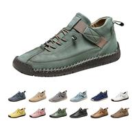 Casual Shoes Men's Sporty Waterproof Trainers with Rubber Sole Women's Slip-On Shoes Soft Sole Low Shoes Fashion Business Shoes Non-Slip Trainers with Laces Indoor Shoes, Blackish Green, 5 UK