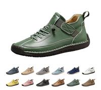 Casual Shoes Men's Sporty Waterproof Trainers with Rubber Sole Women's Slip-On Shoes Soft Sole Low Shoes Fashion Business Shoes Non-Slip Trainers with Laces Indoor Shoes, Green, 10 UK