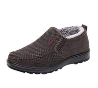 Casual Shoes Men's Warm Plush Lined Winter Shoes Classic Business Office Shoes Outdoor Lightweight Walking Shoes Everyday Ultra Comfortable Non-Slip Barefoot Shoes Minimalist, a, 9.5 UK